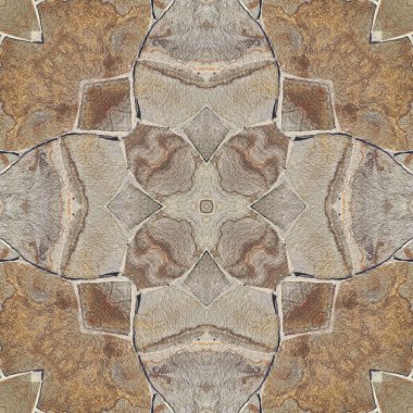 Doğal kayanın kusursuz deseni. Doğal taşın sarı ve gri dokusu. Taştan mozaik kaleydoskop