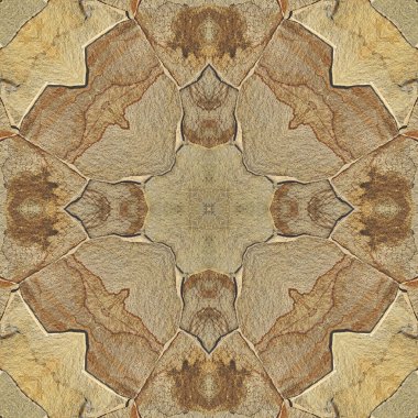 Doğal kayanın kusursuz deseni. Doğal taşın sarı ve gri dokusu. Taştan mozaik kaleydoskop