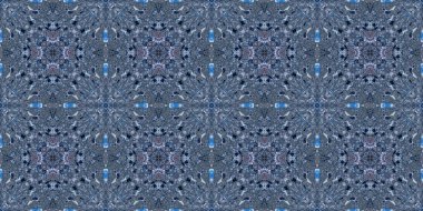 Bulutların ve gökyüzünün kusursuz deseni. Mavi gökyüzü ve beyaz bulutların dokusu. Mozaik kaleydoskop