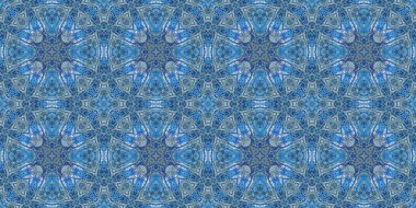 Bulutların ve gökyüzünün kusursuz deseni. Mavi gökyüzü ve beyaz bulutların dokusu. Mozaik kaleydoskop