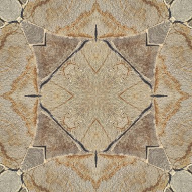 Doğal kayanın kusursuz deseni. Doğal taşın sarı ve gri dokusu. Taştan mozaik kaleydoskop