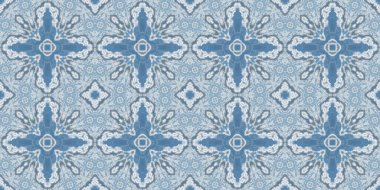 Bulutların ve gökyüzünün kusursuz deseni. Mavi gökyüzü ve beyaz bulutların dokusu. Mozaik kaleydoskop