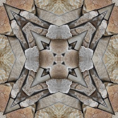 Doğal kayanın kusursuz deseni. Doğal taşın sarı ve gri dokusu. Taştan mozaik kaleydoskop