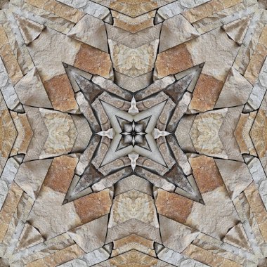 Doğal kayanın kusursuz deseni. Doğal taşın sarı ve gri dokusu. Taştan mozaik kaleydoskop