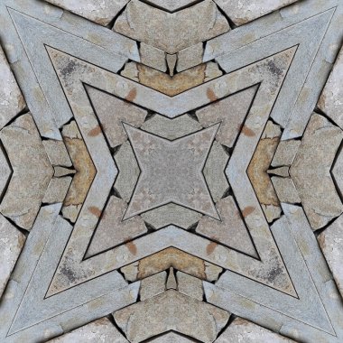 Doğal kayanın kusursuz deseni. Doğal taşın sarı ve gri dokusu. Taştan mozaik kaleydoskop