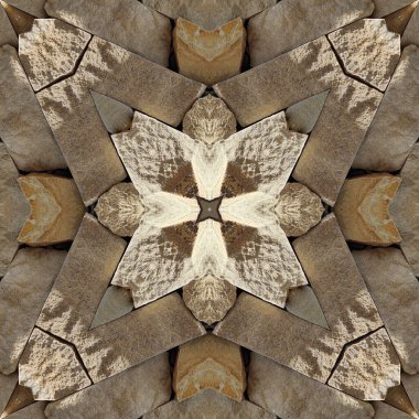 Doğal kayanın kusursuz deseni. Doğal taşın sarı ve gri dokusu. Taştan mozaik kaleydoskop