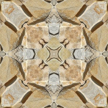 Doğal kayanın kusursuz deseni. Doğal taşın sarı ve gri dokusu. Taştan mozaik kaleydoskop