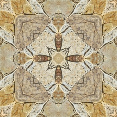 Doğal kayanın kusursuz deseni. Doğal taşın sarı ve gri dokusu. Taştan mozaik kaleydoskop