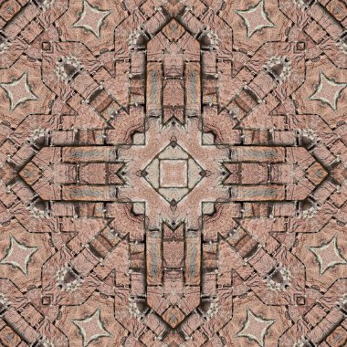 Kusursuz tuğla deseni. Tuğla duvar dokusu. Mozaik kaleydoskop tuğla duvar