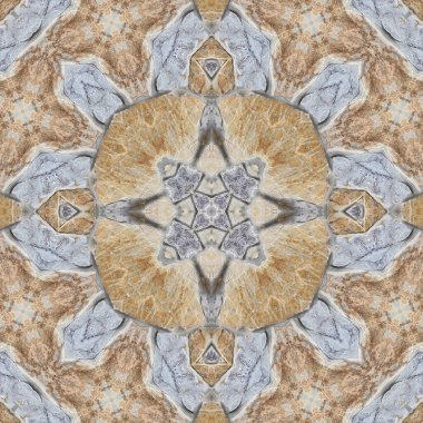 Doğal kayanın kusursuz deseni. Doğal taşın sarı ve gri dokusu. Taştan mozaik kaleydoskop