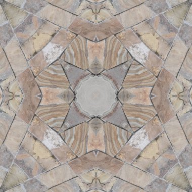 Doğal kayanın kusursuz deseni. Doğal taşın sarı ve gri dokusu. Taştan mozaik kaleydoskop