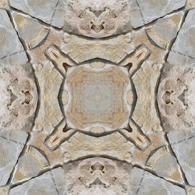 Doğal kayanın kusursuz deseni. Doğal taşın sarı ve gri dokusu. Taştan mozaik kaleydoskop