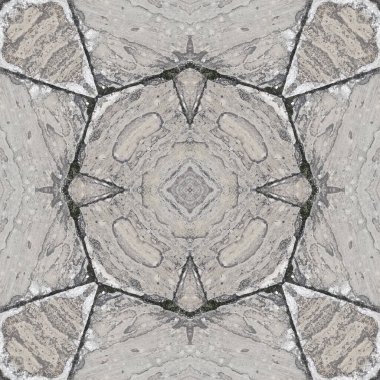 Gri mineralin kusursuz deseni. Gri doğal kaya ve taş dokusu. Mozaik kaleydoskop