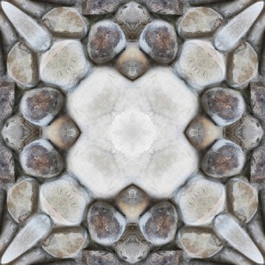 Gri mineralin kusursuz deseni. Gri doğal kaya ve taş dokusu. Mozaik kaleydoskop