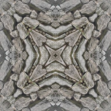 Gri mineralin kusursuz deseni. Gri doğal kaya ve taş dokusu. Mozaik kaleydoskop