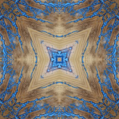 Kusursuz ahşap desen mavi ve sarı. Doku mavi ve sarı Ukraynaca. Mozaik kaleydoskop