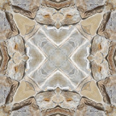 Doğal kayanın kusursuz deseni. Doğal taşın sarı ve gri dokusu. Taştan mozaik kaleydoskop