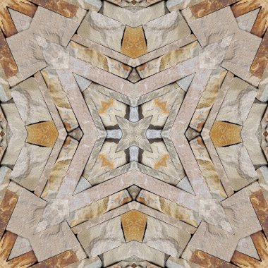 Doğal kayanın kusursuz deseni. Doğal taşın sarı ve gri dokusu. Taştan mozaik kaleydoskop