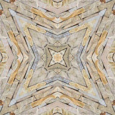 Doğal kayanın kusursuz deseni. Doğal taşın sarı ve gri dokusu. Taştan mozaik kaleydoskop