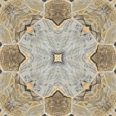 Doğal kayanın kusursuz deseni. Doğal taşın sarı ve gri dokusu. Taştan mozaik kaleydoskop