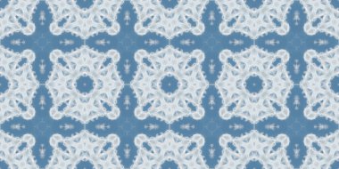 Bulutların ve gökyüzünün kusursuz deseni. Mavi gökyüzü ve beyaz bulutların dokusu. Mozaik kaleydoskop