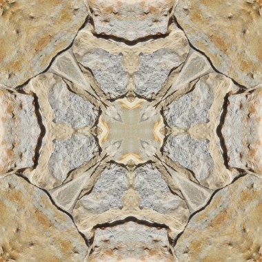 Doğal kayanın kusursuz deseni. Doğal taşın sarı ve gri dokusu. Taştan mozaik kaleydoskop