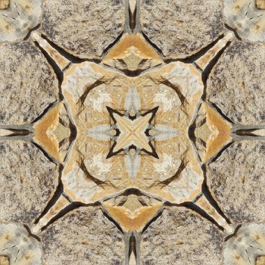 Doğal kayanın kusursuz deseni. Doğal taşın sarı ve gri dokusu. Taştan mozaik kaleydoskop