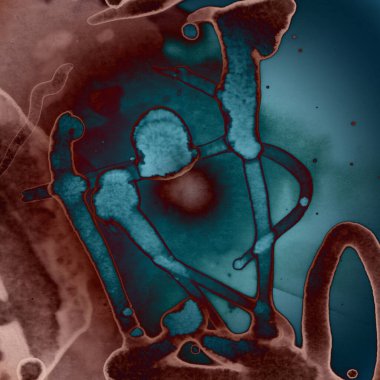 Soyut kare arkaplan. Soyut sanat dokusu. Suluboya ve alkol mürekkebi