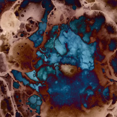 Soyut kare arkaplan. Soyut sanat dokusu. Suluboya ve alkol mürekkebi