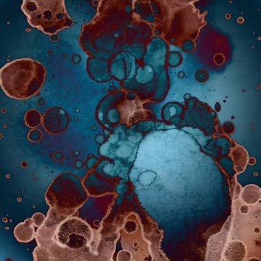 Soyut kare arkaplan. Soyut sanat dokusu. Suluboya ve alkol mürekkebi