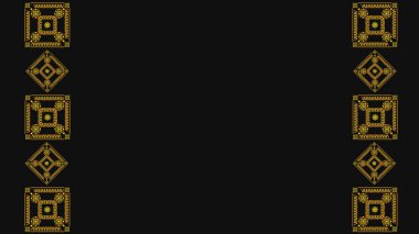 Ukrayna deseni. Ukrayna nakış işi. Koyu bir arka planda sarı desenler. Geniş arkaplan kopyalama alanı