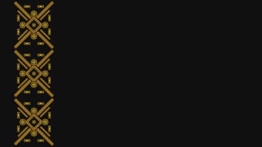 Ukrayna deseni. Ukrayna nakış işi. Koyu bir arka planda sarı desenler. Geniş arkaplan kopyalama alanı