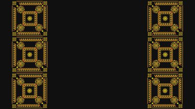 Ukrayna deseni. Ukrayna nakış işi. Koyu bir arka planda sarı desenler. Geniş arkaplan kopyalama alanı