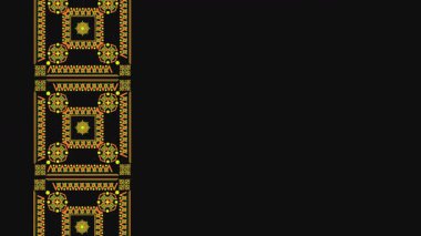 Ukrayna deseni. Ukrayna nakış işi. Koyu arkaplan ve sarı desen