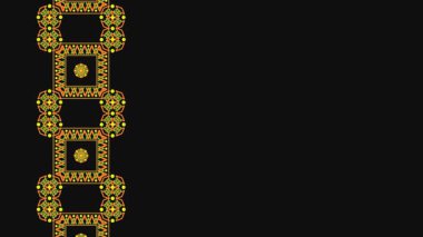 Ukrayna deseni. Ukrayna nakış işi. Koyu arkaplan ve sarı desen