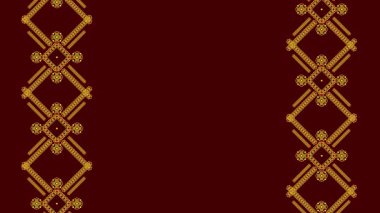 Ukrayna nakış işi. Ukrayna deseni. Çizgili desen. Mesaj kaydedici. Kırmızı arka planda sarı desen. Burgundy arkaplan ve desen