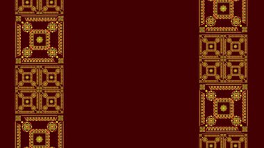 Ukrayna nakış işi. Ukrayna deseni. Çizgili desen. Mesaj kaydedici. Kırmızı arka planda sarı desen. Burgundy arkaplan ve desen