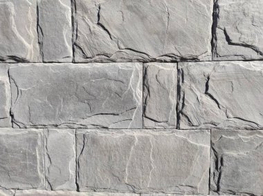 Gri duvar dokusu. Tuğla ve taş duvar. Gri duvar
