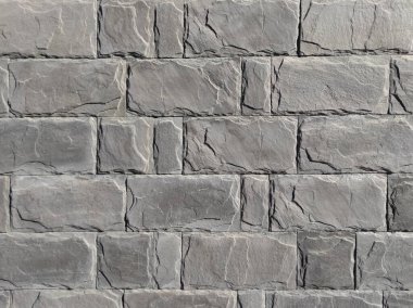 Gri duvar dokusu. Tuğla ve taş duvar. Gri duvar