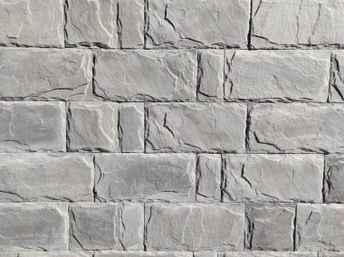 Gri duvar dokusu. Tuğla ve taş duvar. Gri duvar