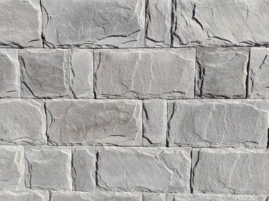 Gri duvar dokusu. Tuğla ve taş duvar. Gri duvar