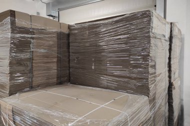 Karton fabrikası. Paketleme. Karton kutular. Karton desen