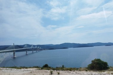 Franjo Tudjman Köprüsü, Dubrovnik. Hırvatistan Limanı. Köprüyü askıya al