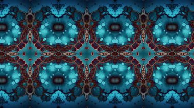 Video kalıpları. Sanat örnekleri. Halı şeridi. Soyut kaleydoskop. Sanat alkolü mürekkebi ve suluboya