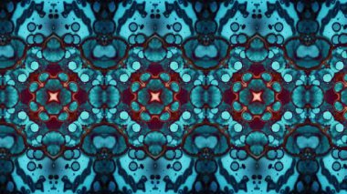 Video kalıpları. Sanat örnekleri. Halı şeridi. Soyut kaleydoskop. Sanat alkolü mürekkebi ve suluboya