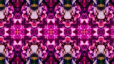 Video kalıpları. Sanat örnekleri. Halı şeridi. Soyut kaleydoskop. Sanat alkolü mürekkebi ve suluboya