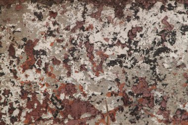 Eski renkli bir duvarın dokusu. Eski soyma boyası. Eski duvar. Hasarlı boya fotoğrafı