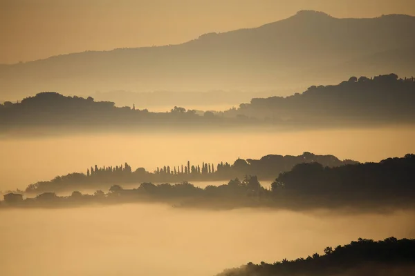 Stock image landscape of the Val di Chiana at sunrise in the spring