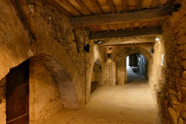 Borgo Ortaçağ di Anghiari. Toscana, İtalya