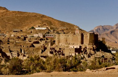 Villaggio berbero fortificato nella regione predesertica di Sousse Massa, Fas